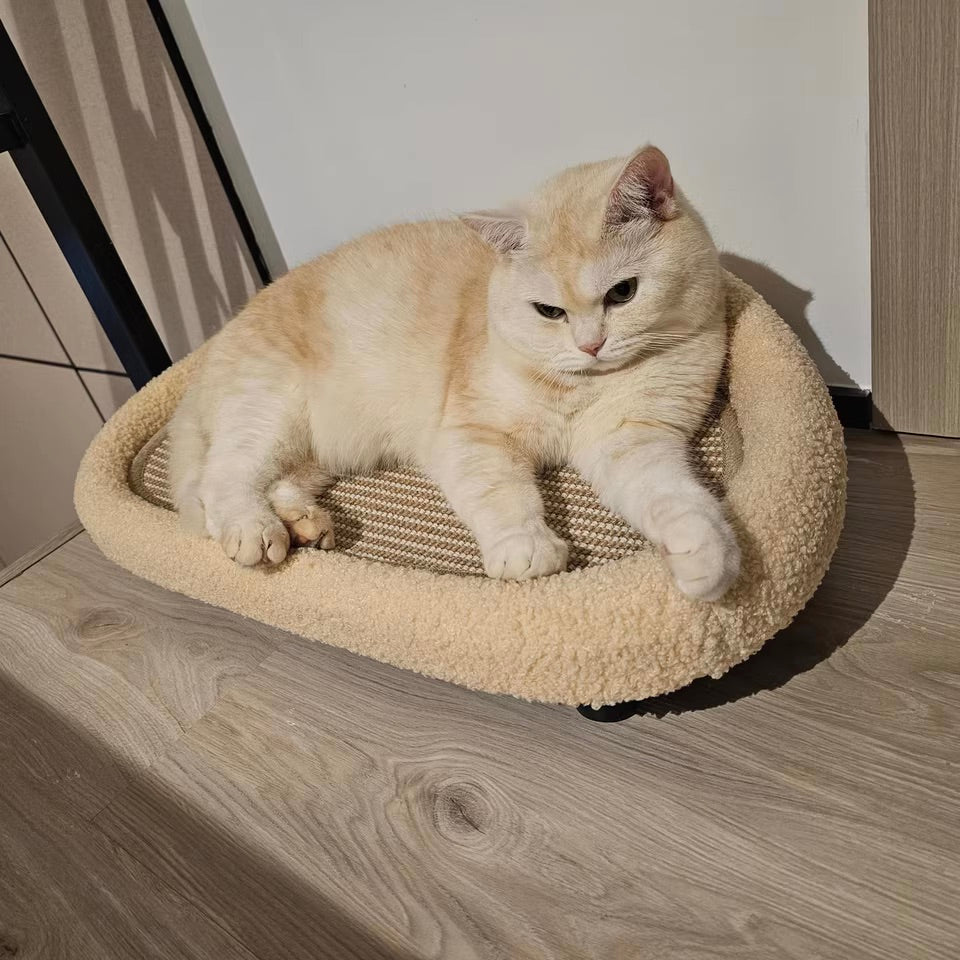 2-in-1 Warm Cat Bed & Scratching Cushion